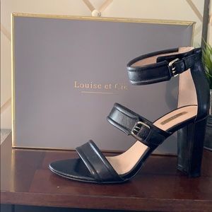 Louise et Cie Gisabel blk buckle high sandals